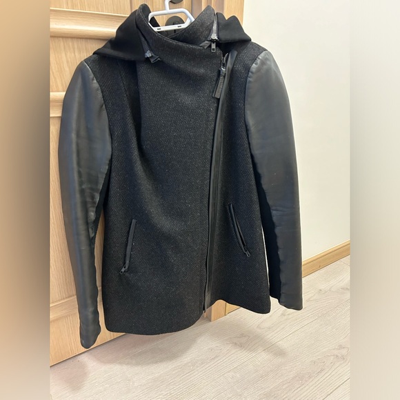 Mackage Leather and Wool Coat. Size Menium - Picture 2 of 5